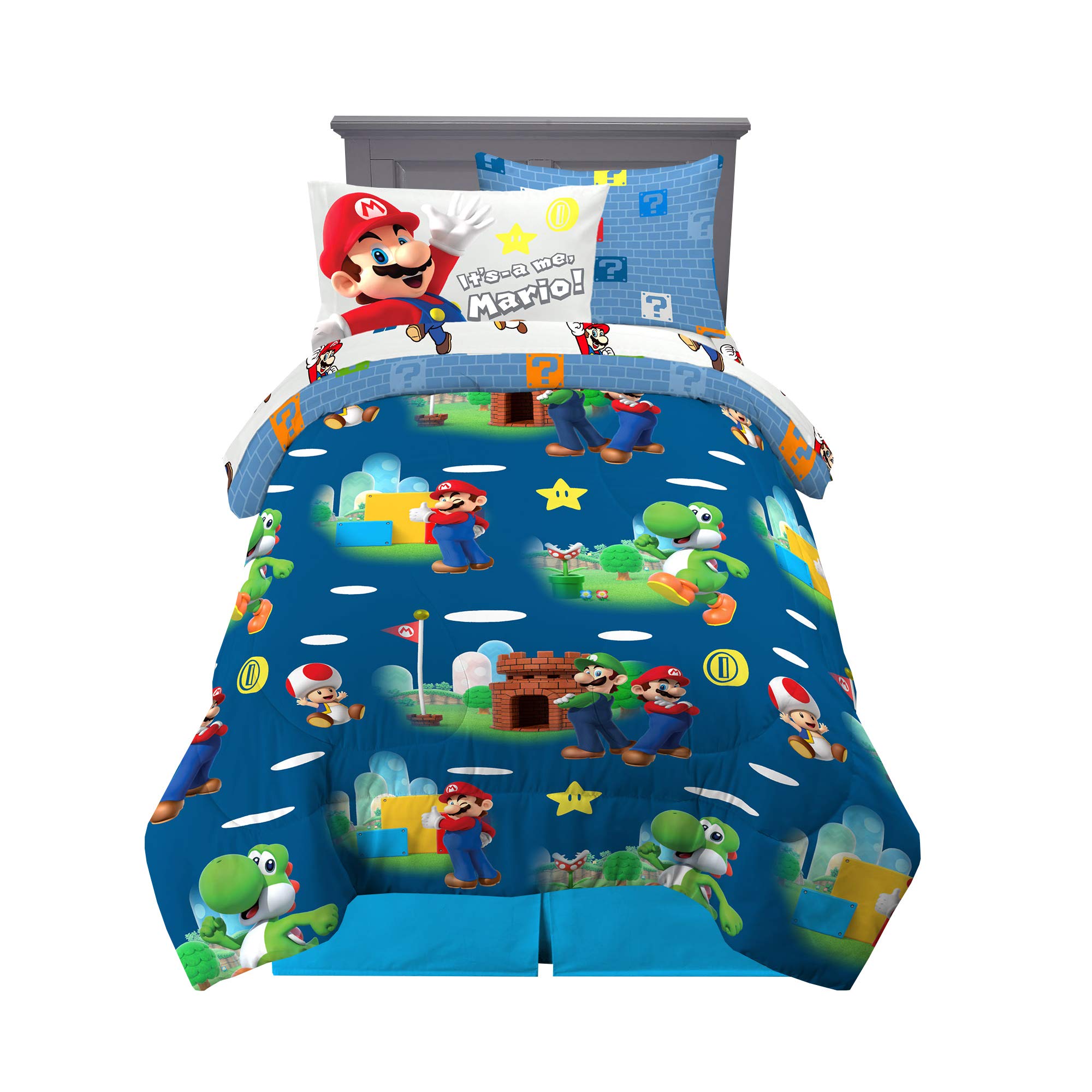 Franco Kids Bedding Super Mario Bedding Set and Blanket