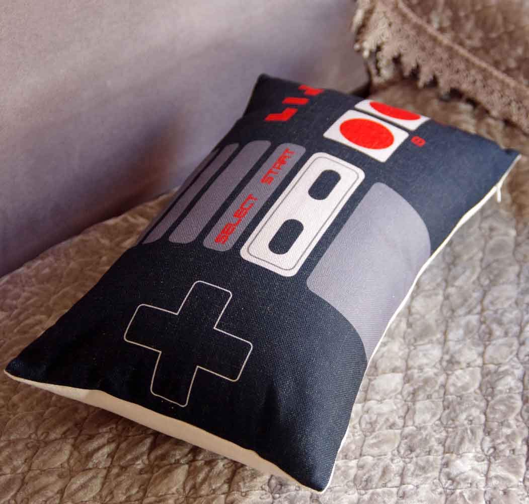 FAVDEC Decorative Game Pad Pillow Cover 12 Inches x 20 Inches, Throw Pillow Cover with Gamepad Pattern, Cover only