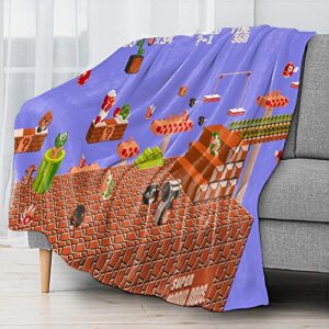 NICHIYOBI Redcap Beard Plumber Bros Game Flannel Blanket Kobayashi Tohru Kanna Lightweight Cozy Throw Blanket Warm Bed Blanket fit Sofa and Couch (05,Small 50x40in)