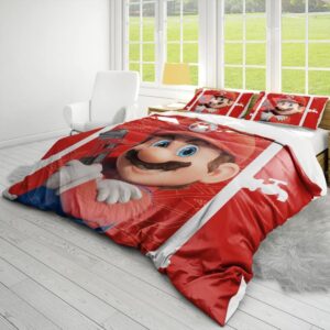 NICHIYOBI Redcap Beard Plumber Bros Game Movie Duvet Cover Set 3D Bedding Comforter Cover 3 Pcs (1 Duvet Cover+2 Pillowcases) Bedding Set (07,Twin-68x86in+20x30in*2)