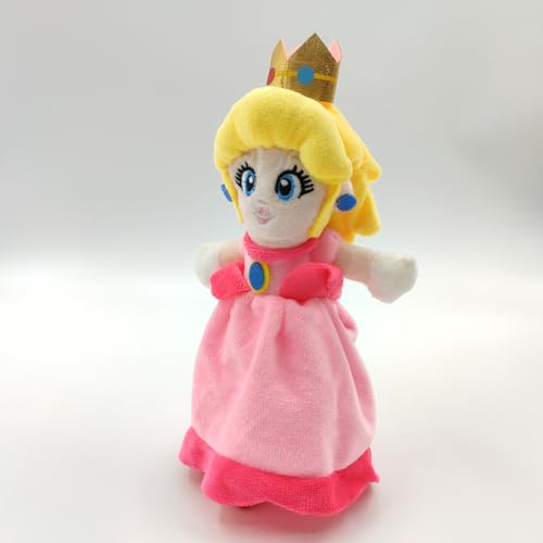 CNRPLAT Princess Peach Plush Daisy Doll Toy Stuffed Animal Plushie Soft Cuddly Pillow Decoration Fans Gift 10''/25CM