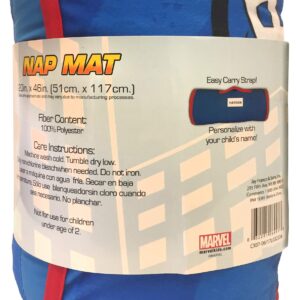 Jay Franco Marvel Super Hero Adventures Avengers Nap Mat - Built-in Pillow and Blanket Featuring Captain America - Super Soft Microfiber Kids'/Toddler/Children's Bedding, Age 3-5