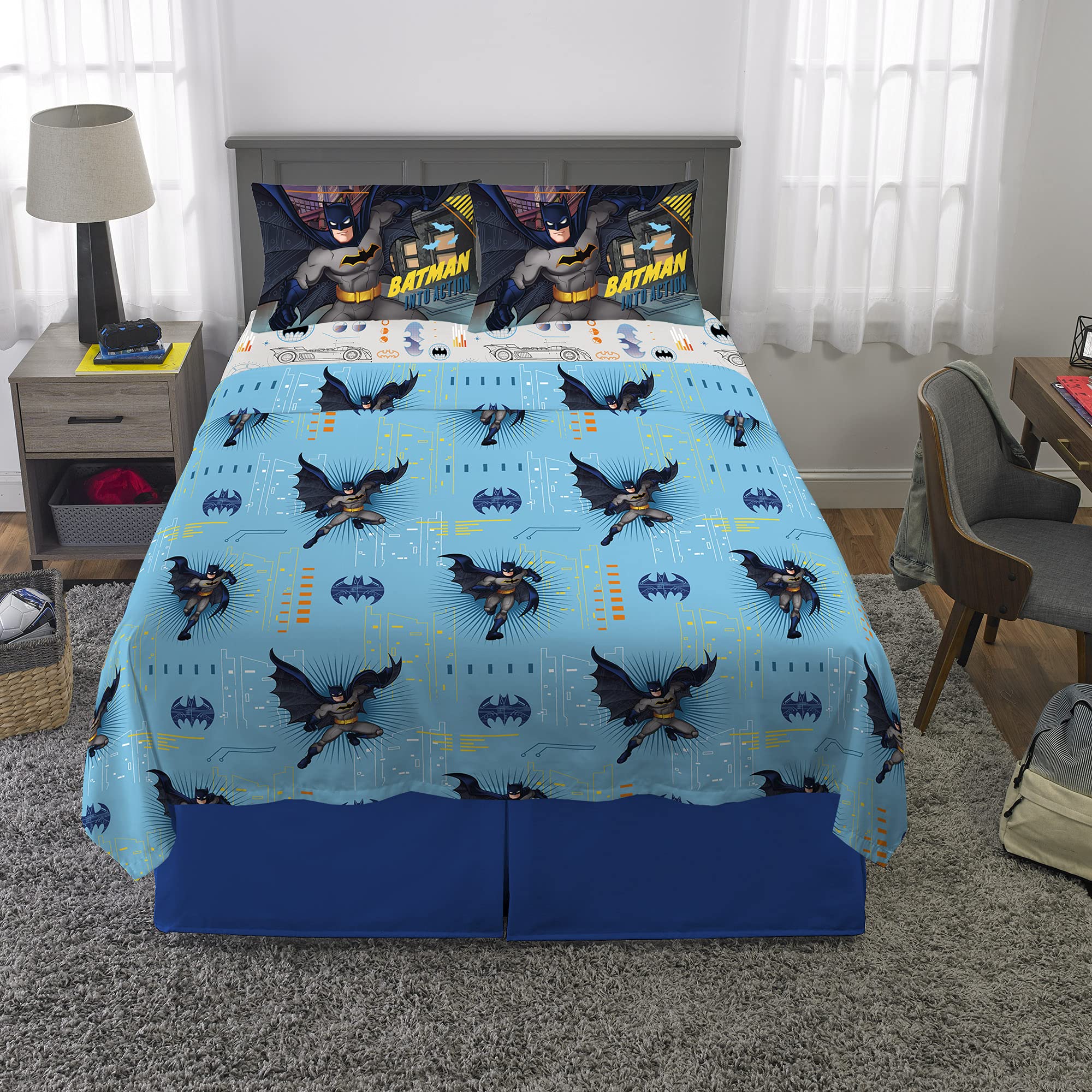 Franco Kids Bedding Super Soft Microfiber Sheet Set, Full, Batman