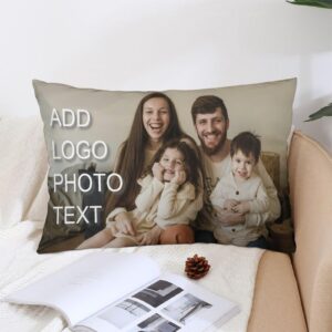 KOOK Design Your Own Photo Pillowcase Two-Sides Printed Cushion Covers Custom Cotton Throw Pillow Cases (20"X30" Queen)