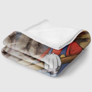 NICHIYOBI Redcap Beard Plumber Bros Game Flannel Blanket Kobayashi Tohru Kanna Lightweight Cozy Throw Blanket Warm Bed Blanket fit Sofa and Couch (03,Medium 60x50in)