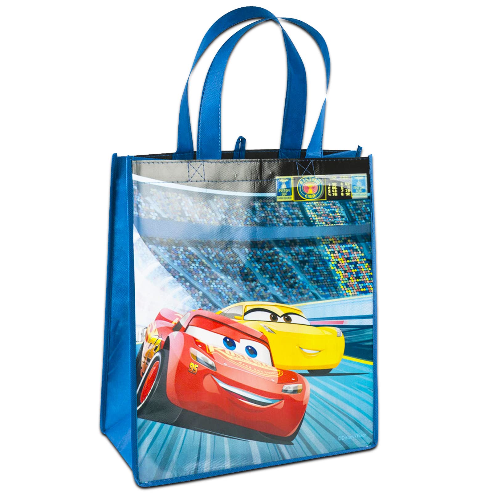 Disney Pixar Cars Blanket Set - Bundle with 45x60 Lightning McQueen Blanket, Disney Cars Reusable Tote, Stickers, More | Bed Sheets, Room Decor for Boys