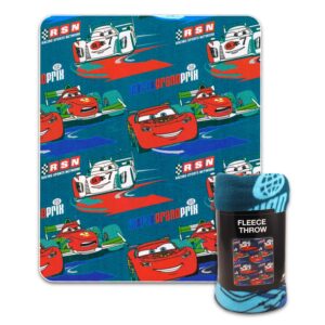 Disney Pixar Cars Blanket Set - Bundle with 45x60 Lightning McQueen Blanket, Disney Cars Reusable Tote, Stickers, More | Bed Sheets, Room Decor for Boys