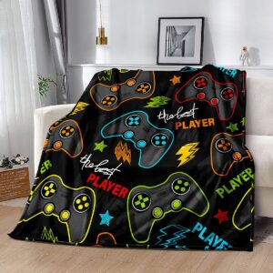 lirs Bedding Gaming Throw Blanket 60" x 50’’ Super Soft, Fleece, Gamer Gift for Couch Sofa for for Kids Boys Teens Video Game (MT-A11, 60’’x50)