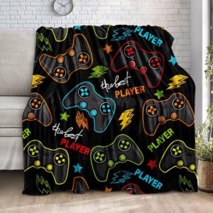lirs Bedding Gaming Throw Blanket 60" x 50’’ Super Soft, Fleece, Gamer Gift for Couch Sofa for for Kids Boys Teens Video Game (MT-A11, 60’’x50)