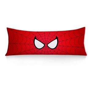 Spider Red Man Body Pillow Cover with Hidden Zipper 20x54inches Double Printed Pillowcase Cover