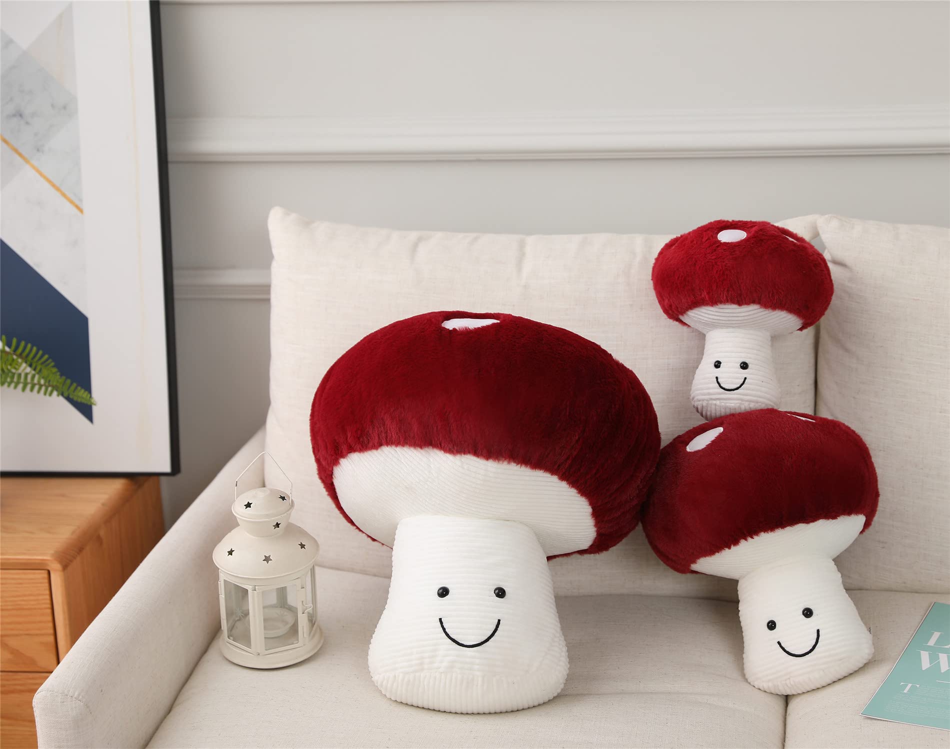 Fun Sunma Lovely Mushroom Cotton Pillow Stuffed Plush Mushroom Pillow (8 inches)