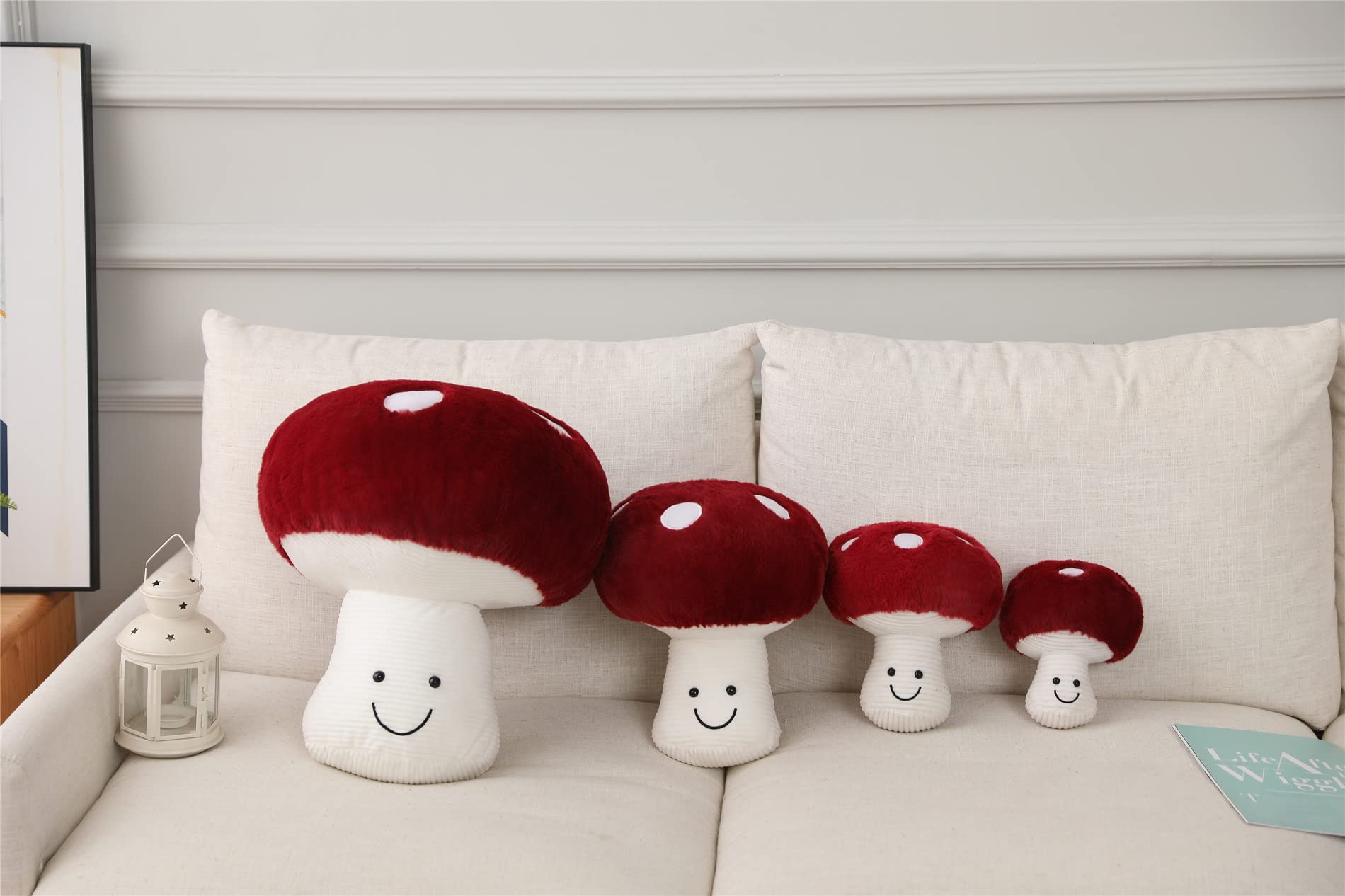 Fun Sunma Lovely Mushroom Cotton Pillow Stuffed Plush Mushroom Pillow (8 inches)