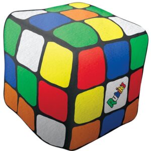 iscream Old School! Rubik's Cube Shaped 11" x 11" x 11" Accent Throw Pillow