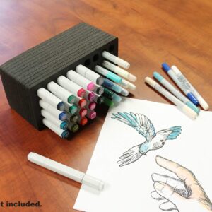 Polar Whale Art Marker Storage Tray Organizer Pen Pencil Brush Storage Design Stand Supply Horizontal Storage Non-Scratch Non-Rattle Washable Compatible with Copic and More Holds 36