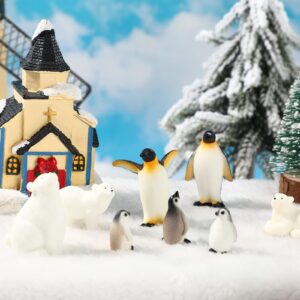 16 Pcs Polar Animals Figurines Antarctic Animals Set Plastic Arctic Animals Toys with White Bear Penguin Figurines Whale Seal Wolf Cat Figures for Over 6 Aged Kid Adult Party Favor(Vivid Style)