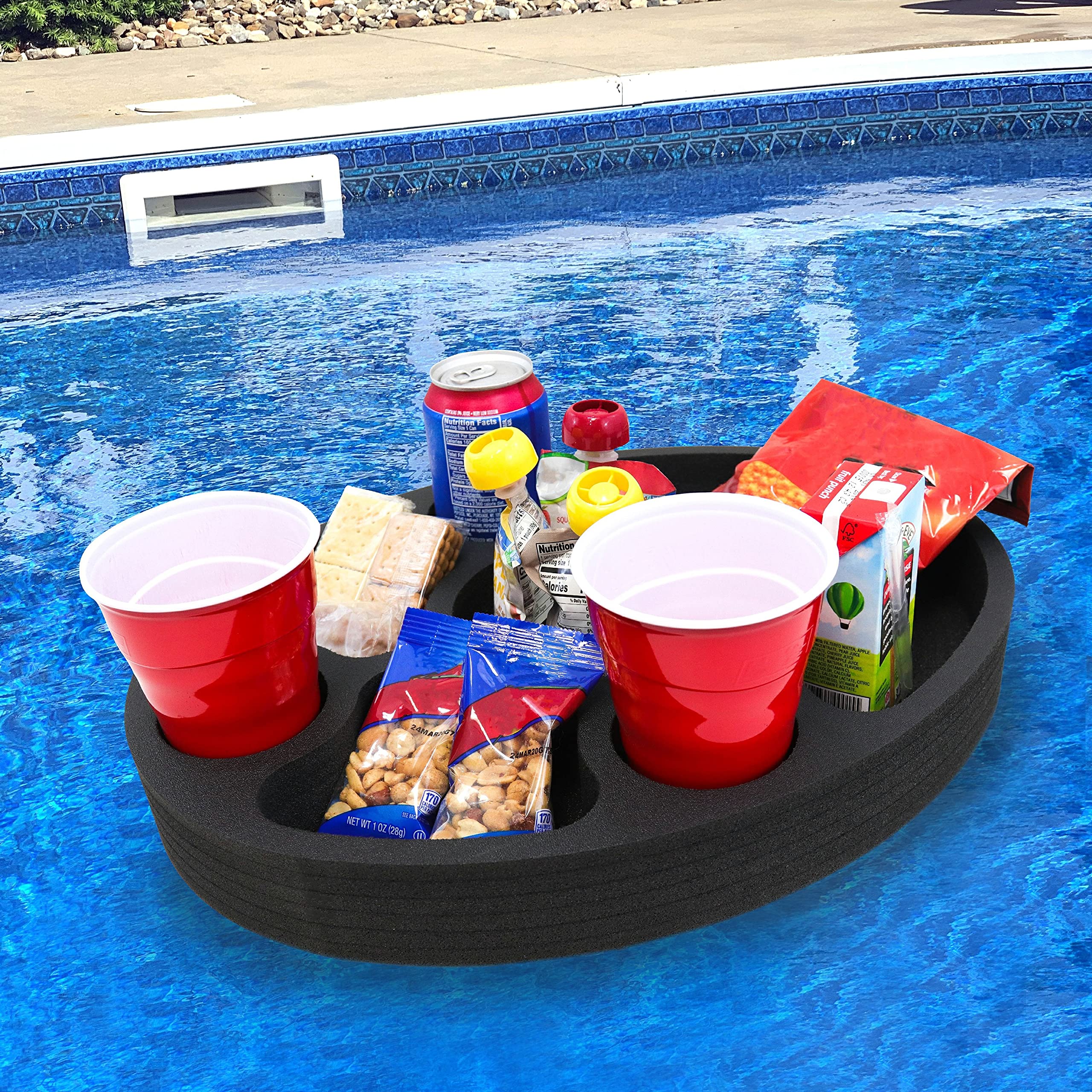 Polar Whale Floating Mini Bar Drink Holder Refreshment Table Tray for Pool Beach Party Float Lounge Durable Foam 17 Inches Large 7 Compartments UV Resistant