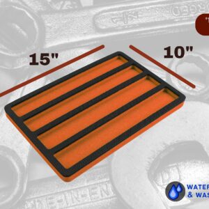 Polar Whale Tool Drawer Organizer Wrench Holder Insert Orange and Black Durable Foam Tray 15 x 10 Inches 4 Pockets Holds Wrenches Up to 14 Inches Long Fits Craftsman Husky Kobalt Milwaukee and More