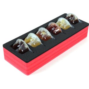 Polar Whale Cocktail Capsule Drawer Organizer Tray Red and Black Foam Insert Compatible with Bartesian for Kitchen Home Bar Party Waterproof Washable 6 Compartment 4.5 x 11.75 Inches