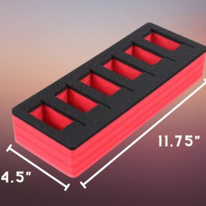 Polar Whale Cocktail Capsule Drawer Organizer Tray Red and Black Foam Insert Compatible with Bartesian for Kitchen Home Bar Party Waterproof Washable 6 Compartment 4.5 x 11.75 Inches