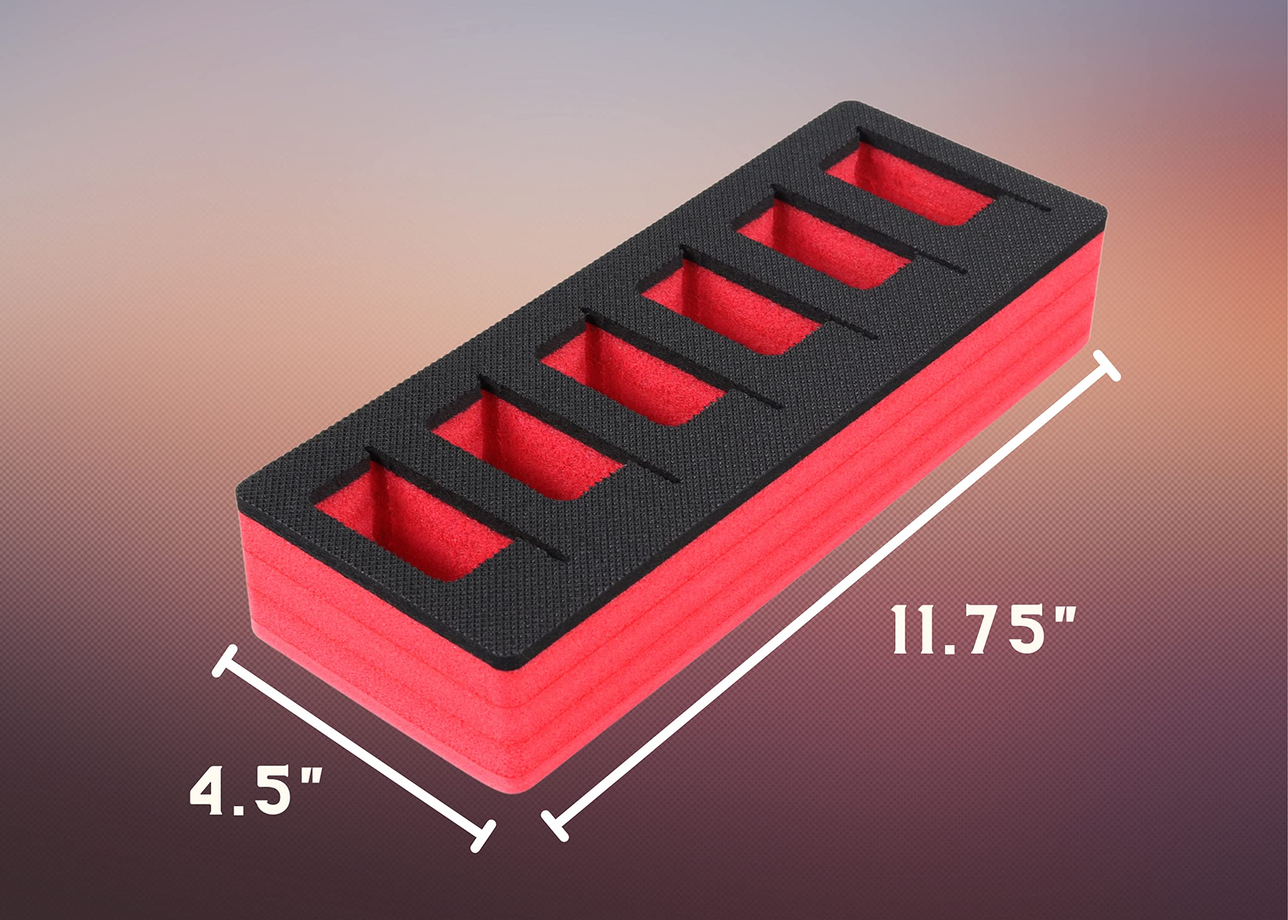 Polar Whale Cocktail Capsule Drawer Organizer Tray Red and Black Foam Insert Compatible with Bartesian for Kitchen Home Bar Party Waterproof Washable 6 Compartment 4.5 x 11.75 Inches