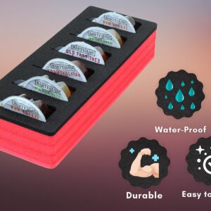 Polar Whale Cocktail Capsule Drawer Organizer Tray Red and Black Foam Insert Compatible with Bartesian for Kitchen Home Bar Party Waterproof Washable 6 Compartment 4.5 x 11.75 Inches