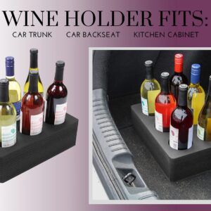 Polar Whale 2 Wine Holders Durable Black Foam Organizer Transport Protector Packer Bottle Case Car Truck SUV Van Seat Travel Protection 13.75 x 9.5 x 4 Inches Holds 6 Bottles
