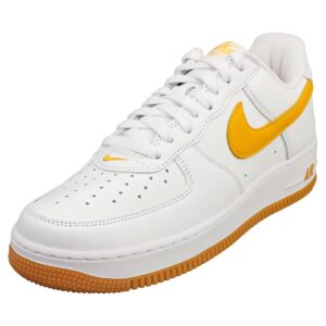 nike men's air force 1 low retro shoe, white/university gold, 10