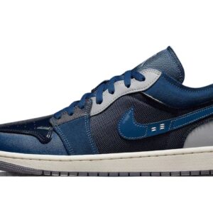 Nike Men's Air Jordan 1 Low GS Shoes, Obsidian/French Blue/Sail/Ashe, 10