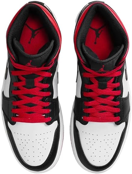 Jordan Mens Air 1 Mid Gym Red Black Toe - White/Gym Red-Black - Size 13