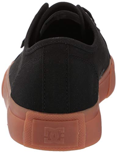 DC mens Manual Low Top Vegan Friendly Casual Skate Shoe, Black/Gum, 10.5 US