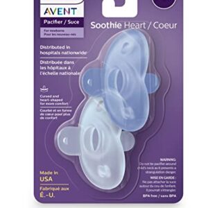 Philips AVENT Soothie Heart Pacifier, Blue/Light Blue, 0-3 Months, 4 Pack, SCF099/41