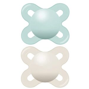 mam original start matte newborn baby pacifier, best pacifier for breastfed babies, sterilizer case, unisex, 0-3 months (pack of 2)