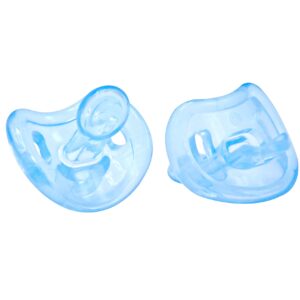 BeeBee 2 Soft Silicone Infant Pacifiers, BPA-Free, Lightweight & Orthodontic, Newborn Soothie Pacifier, Natural Suckling, indicated 6-12 Months (Blue)