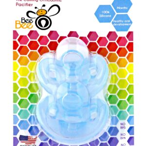 BeeBee 2 Soft Silicone Infant Pacifiers, BPA-Free, Lightweight & Orthodontic, Newborn Soothie Pacifier, Natural Suckling, indicated 6-12 Months (Blue)