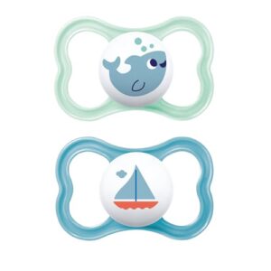 mam air pacifiers (2 pack), mam sensitive skin pacifier 6+ months, best pacifier for breastfed babies, baby boy pacifiers, 6-16 (pack of 2)