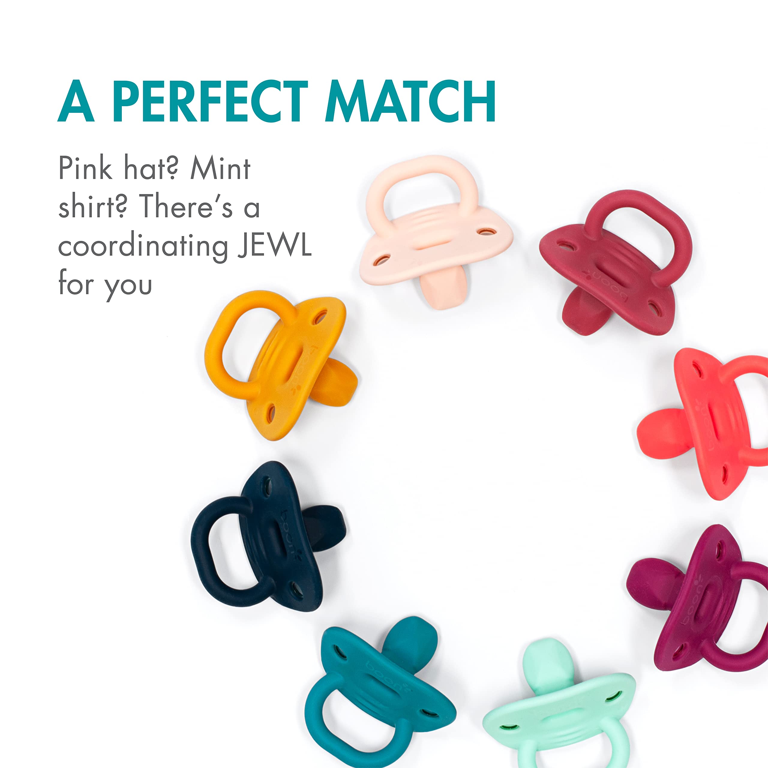 Boon Jewl Silicone Orthodontic Pacifier - Baby Pacifier with Soothing Gem Shaped Nipple - Comfortable Newborn Pacifiers Support Natural Oral Muscular Development - Blue - 2 Count - 3-6 Months