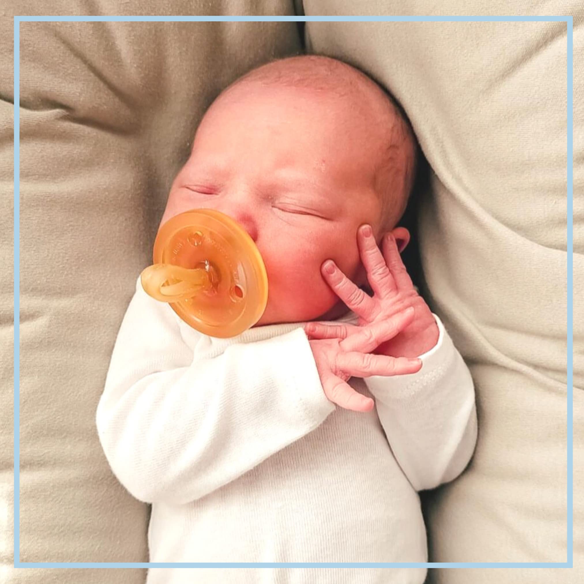 Symmetrical - Shorter Nipple Less Gagging - Small Newborn - Natural Rubber Pacifier - BPA-Free - Soft - Handcrafted in Italy