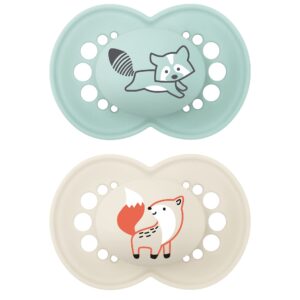 MAM Original Matte Baby Pacifier, Nipple Shape Helps Promote Healthy Oral Development, Sterilizer Case, Boy , 6-16 Months (Pack of 2)