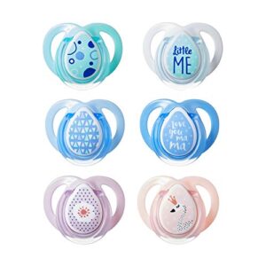 Tommee Tippee Moda Pacifiers, Symmetrical Design, BPA-Free Silicone Binkies, 0-6m, 2-Count