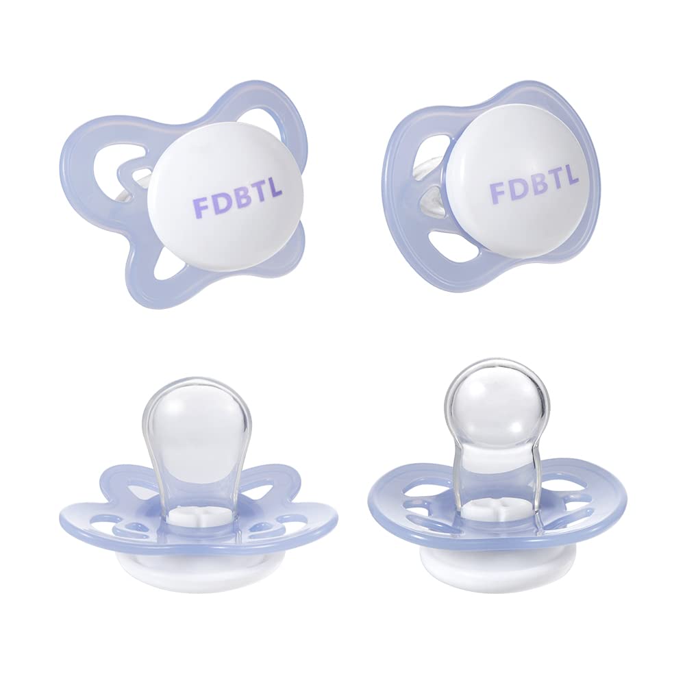 Baby Newborn Girl Boy Pacifiers, 3-6 Months Soft Soothie Pacifier with Air Holes, 100% Silicone BPA-Free for Breastfed Babies, Orthodontic, 4 Pack - L