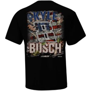 Checkered Flag Sports Kyle Busch 8 Camo Patriotic T-Shirt - Short Sleeve Automotive Racing Apparel Medium
