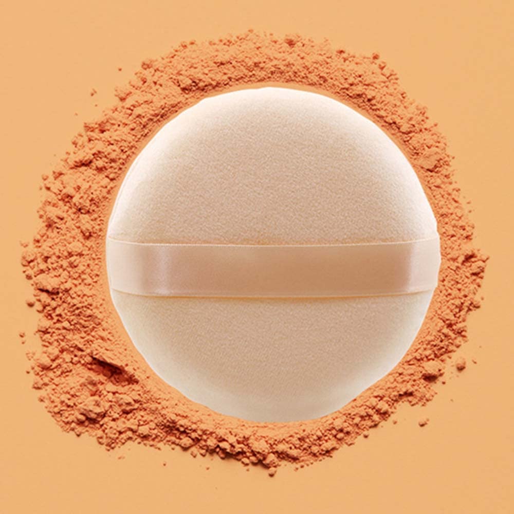 COSHINE Jumbo Pure Cotton Powder Puff, 5 INCH (13cm) Body Powder Puff Applicator For Loose Mineral Powder Body Powder Cosmetic Foundation Sponges, White(1 piece)