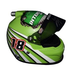 AUTOGRAPHED 2016 Kyle Busch #18 Interstate Batteries (Joe Gibbs Racing Anniversary) Rare Signed Official Replica NASCAR Collectible Mini Helmet with COA