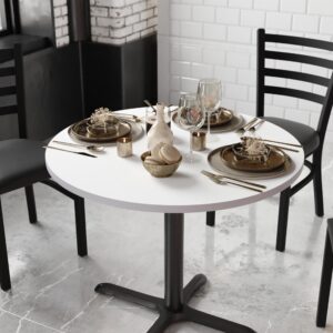 Flash Furniture 36" Round Table Reversible Laminate Top, White/Gray