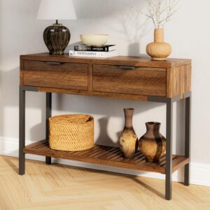 bme, millie console table, rustic chesnut