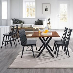 DUHOME Dining Chairs Set of 4 Wood Dining Room Chair Black Spindle Side Kitchen Room Country Farmhouse Chairs Black