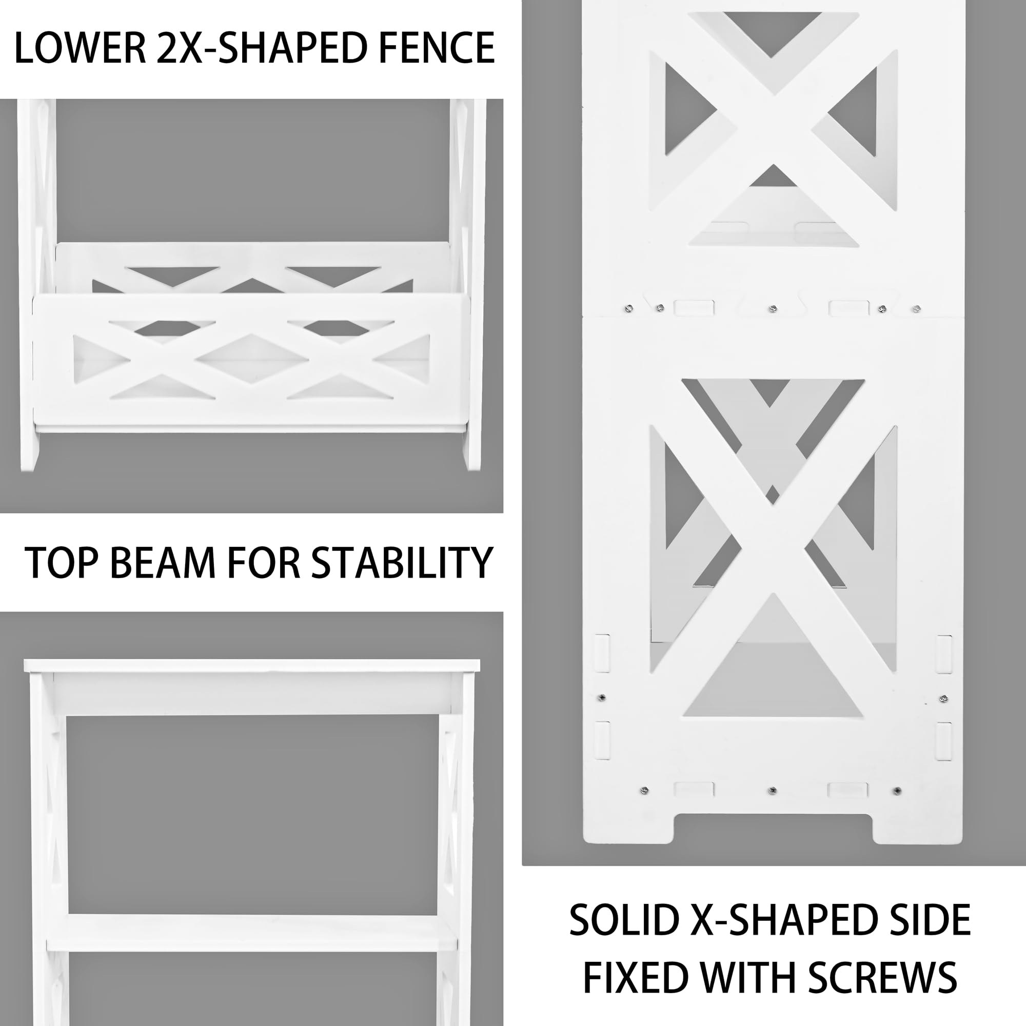 BYFU White Side Table, Small End Table with Storage Shelf, 3-Tier Nightstand Bedside Table Bookshelf Bookcase Display Rack for Small Spaces Bedroom Bathroom Living Room Office