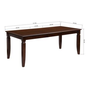 FurnitureR Dining Table Solid Wood Rectangular Extension Simple Table for Dining Room Kitchen, 77.7 Inches, Brown