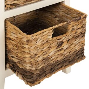 Safavieh Home Collection Everly Drawer , Vintage White 1-Drawer 2 Removable Baskets Side Table