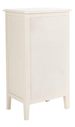 Safavieh Home Collection Everly Drawer , Vintage White 1-Drawer 2 Removable Baskets Side Table